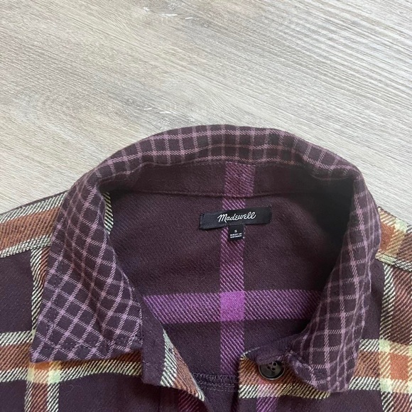 Madewell Purple plaid oversized shacket - Picture 5 of 9